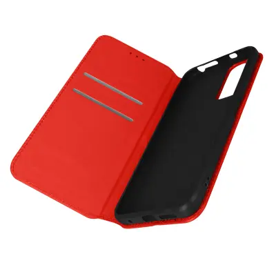 Redmi Note 11 i 11s torbica s novčanikom i funkcijom video postolja, crvena