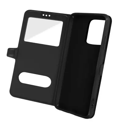 Futrola iPhone 13 Pro s dvostrukim prozorom video stalak crna