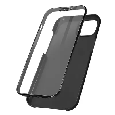 Maska iPhone 13 Kruta leđa Crna i Meka prednja Prozirna
