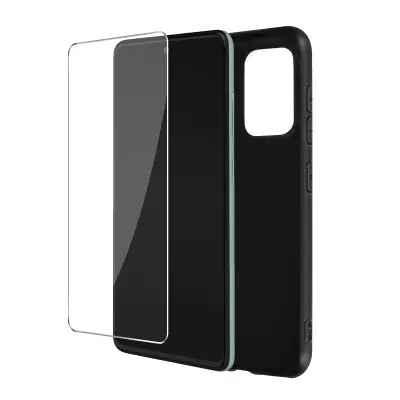 Navlaka Samsung Galaxy A52 i A52s Mekana Crna i Kaljeno Staklo 9H Transparentno