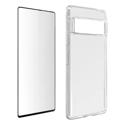 Maska Google Pixel 6 Pro Meki silikon Kaljeno staklo 9H