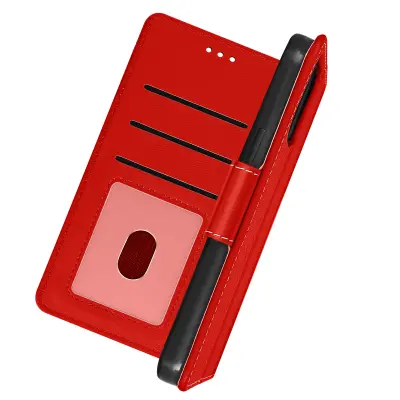 Futrola iPhone 13 Mini novčanik s više pretinaca video stalak crvena