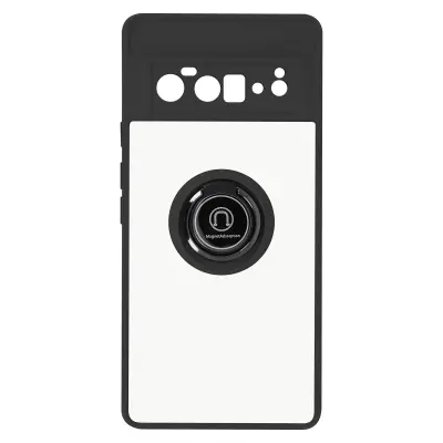 Maska Google Pixel 6 Pro Dvo-materijalna Metalni prsten Stalak Crna