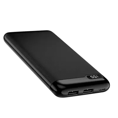 Vanjska baterija 10000mAh 2 USB izlaza LCD zaslon Setty Crna
