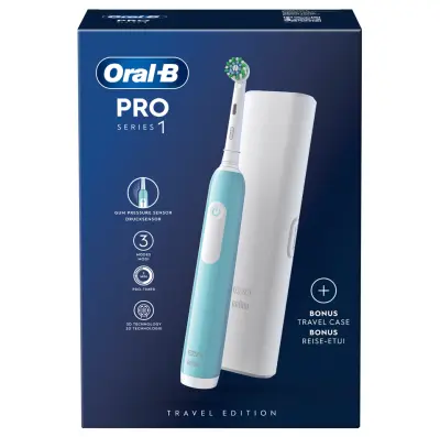 Četkica za zube OralB PRO 1 CARIBBEAN BLUE + PUTNA TORBICA