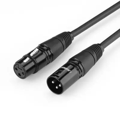 XLR produžni kabel za mikrofon, 2 m, crni