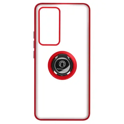 Maska za Xiaomi 12T i 12T Pro prsten kompatibilan s magnetskim stalkom crvena