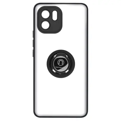 Maska za Xiaomi Redmi A1 i A2 dvo-materijalna metalni prsten stalak crna