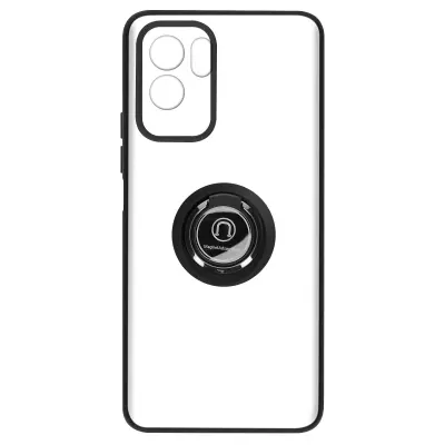 Maska za Galaxy A23 5G / M23 5G dvo-materijalna metalni prsten stalak crna