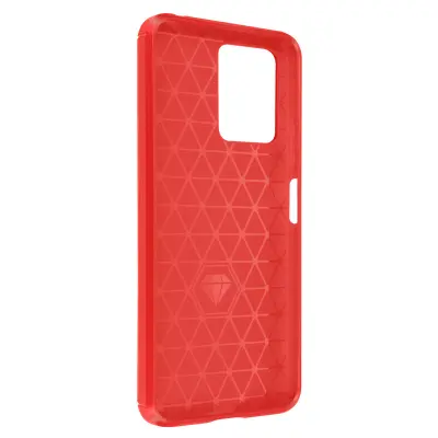 Maska za Xiaomi Redmi Note 12 4G i 5G ojačana meka brušeni karbon crvena