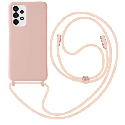 Maska s uzicom za Galaxy A23 5G i M23 5G Traka za vrat 80cm Ružičasta