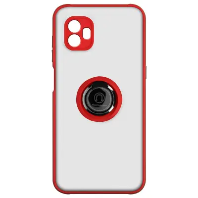 Navlaka Samsung Xcover 6 Pro Bi-materijal Metalni Prsten Video Postolje crvena