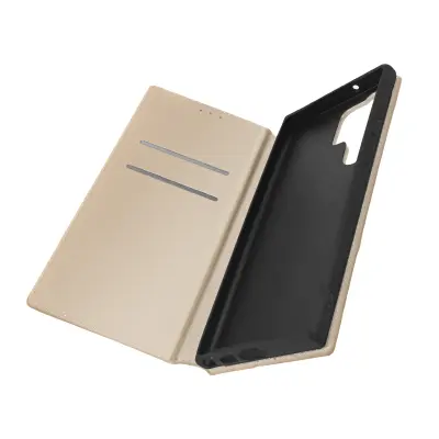 Futrola za Samsung Galaxy S23 Ultra, preklopna, za kartice, stalak za video, zlatna