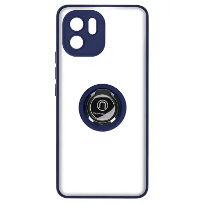 Maska za Xiaomi Redmi A1 i A2 dvo-materijalna metalni prsten stalak plava