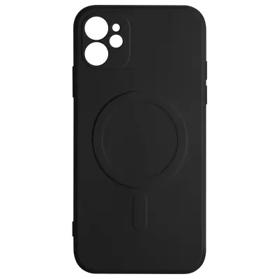 Magsafe maska iPhone 12 silikon unutrašnjost Soft-touch Mag Cover crna