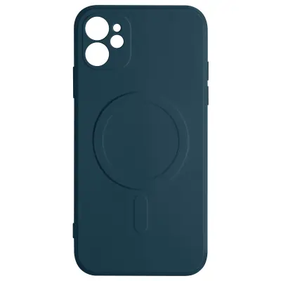 Magsafe maska iPhone 12 silikon unutrašnjost Soft-touch Mag Cover tamnoplava