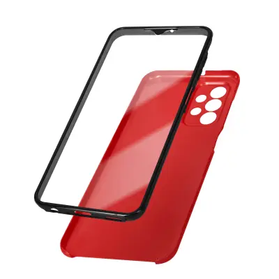 Potpuna maska za Galaxy A23 5G Kruta leđa i Meka prednja Crvena