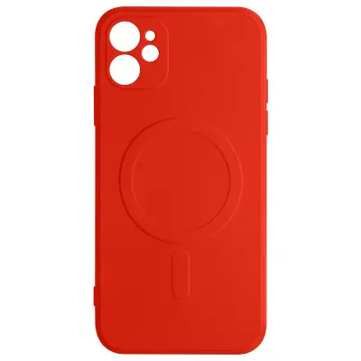 Magsafe maska iPhone 12 Mini silikon unutrašnjost Soft-touch Mag Cover crvena