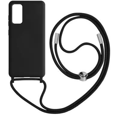 Maska s uzicom Samsung Galaxy S20 FE Polutvrda Traka za vrat 80cm Crna