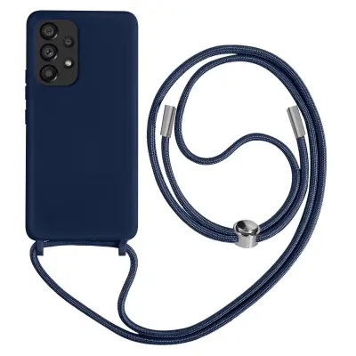Maska s uzicom Samsung Galaxy A53 5G Polutvrda Traka za vrat 80cm Plava