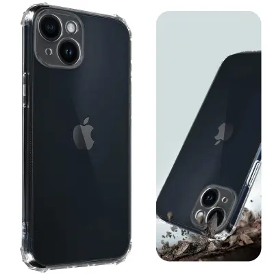 Maska za iPhone 14 silikonski gel meka ojačani antišok kutovi prozirna