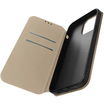 Folio futrola iPhone 14 Pro preklop držač kartica funkcija video stalka zlatna