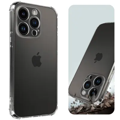 Maska za iPhone 14 Pro Max silikon ojačani antišok kutovi prozirna