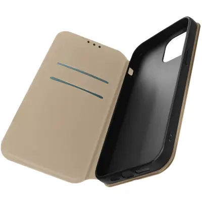 Folio futrola iPhone 14 Plus preklop držač kartica funkcija video stalka zlatna