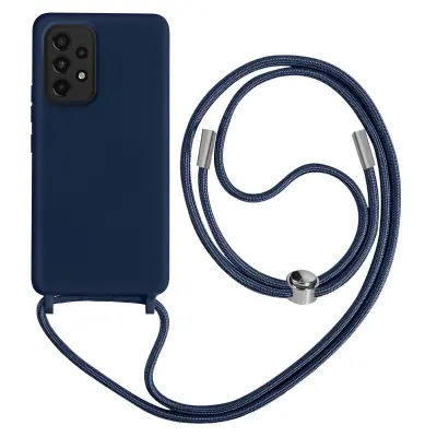 Maska s uzicom Samsung Galaxy A33 5G Polutvrda Traka za vrat 80cm Plava