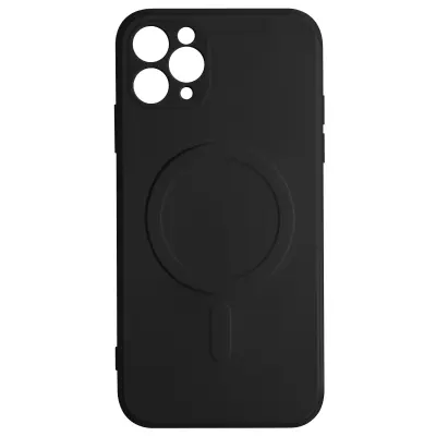 Magsafe maska iPhone 11 Pro silikon unutrašnjost Soft-touch Mag Cover crna