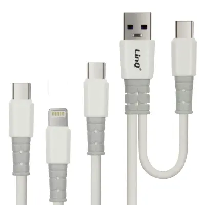 USB-A / USB-C na USB-C, Lightning i Micro-USB kabel duljina 1,2 metra LinQ