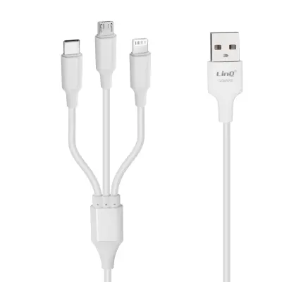 USB 3 u 1 na Micro-USB iPhone Lightning USB Tip C 5A LinQ bijeli