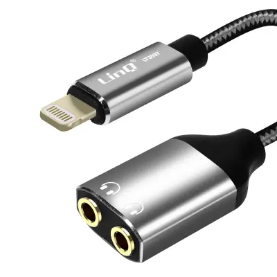 Audio adapter Lightning na Double Jack 3.5mm ženski Slušalice LinQ