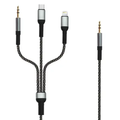 Audio kabel s više priključaka Jack 3.5mm USB-C Lightning na Jack 1.5m LinQ