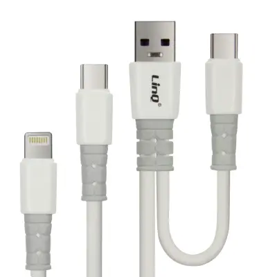 USB-A / USB-C na USB-C i Lightning Power Delivery 60W 1,2 metra LinQ