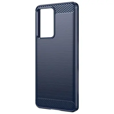 Maska za Xiaomi 13 Lite ojačana meki silikon brušeni karbon plava