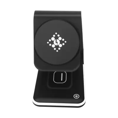 Dock za punjenje 3 u 1 iPhone MagSafe, AirPods i Apple Watch stalak crni
