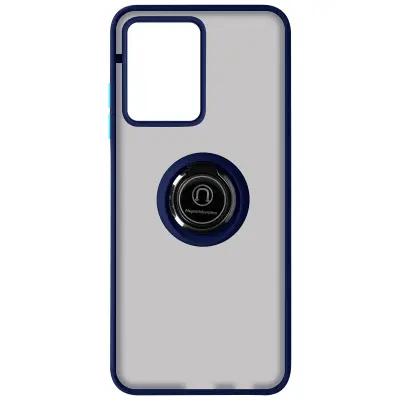 Maska za Vivo Y16 dvo-materijalna metalni prsten stalak plava