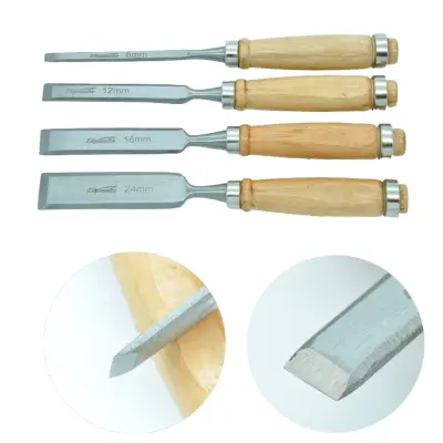 Set od 4 drvena dlijeta za rezbarenje 300 mm 6-24 mm
