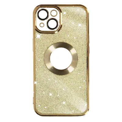 Maska za iPhone 13 odvojive šljokice silikonski gel serija Protecam Spark zlatna