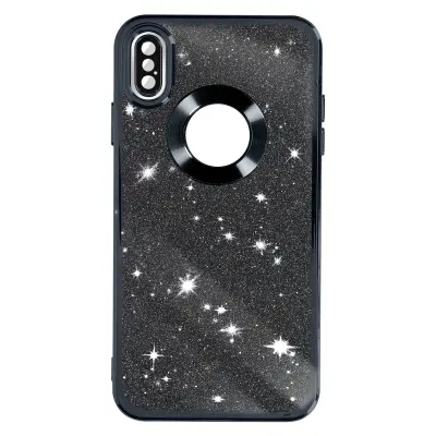 Maska za iPhone XS Max odvojive šljokice silikon serija Protecam Spark crna
