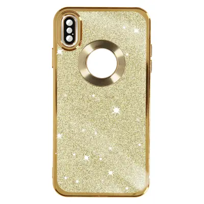 Maska za iPhone XS Max odvojive šljokice silikonski gel serija Protecam Spark zlatna
