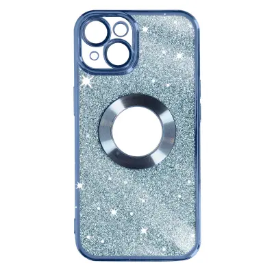 Maska za iPhone 14 odvojive šljokice silikonski gel serija Protecam Spark plava