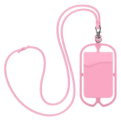 Univerzalna maska s uzicom i držačem kartica NeckPouch Ružičasta