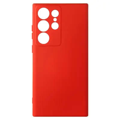 Maska za Samsung Galaxy S23 Ultra polutvrda Soft-touch tanka Fast Cover crvena