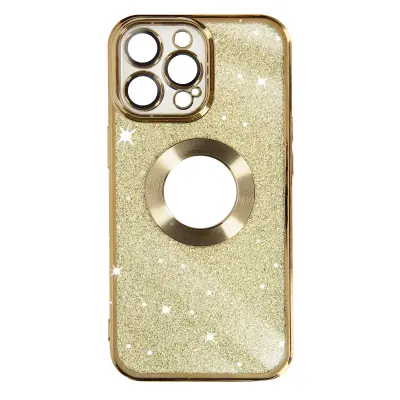 Maska za iPhone 14 Pro odvojive šljokice silikonski gel serija Protecam Spark zlatna