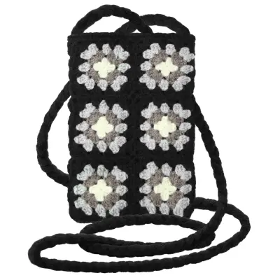 Torba Messenger za Smartphone Tkana Motiv Karirani Serija SquareWeave Crna