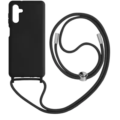 Maska s uzicom za Samsung Galaxy A14 5G i 4G Traka za vrat 80cm Crna