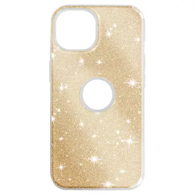Maska za iPhone 14 šljokice glitter silikon polutvrda zlatna