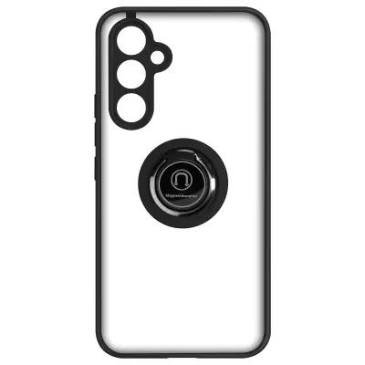 Maska za Samsung Galaxy A54 5G dvo-materijalna metalni prsten stalak crna